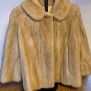 Three-Quarter Sleeve Blonde Vintage Mink Jacket Size M